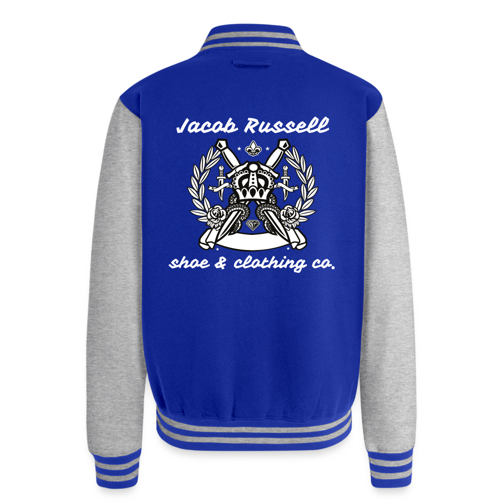 Jacob Russell Letterman Jacket - royal/heather grey