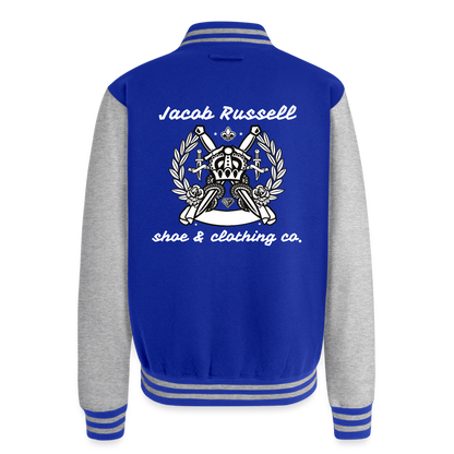 Jacob Russell Letterman Jacket - royal/heather grey