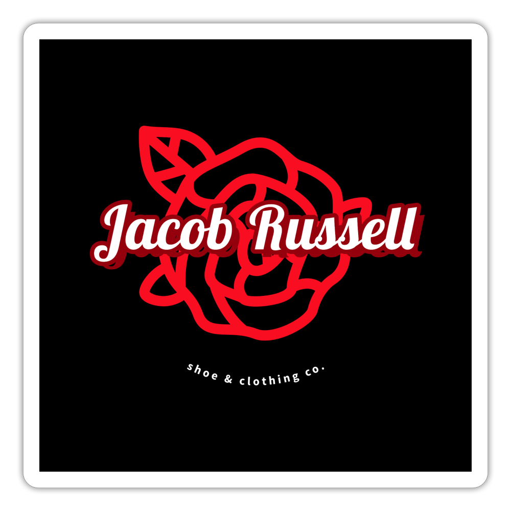 Jacob Russell shoes & clothing sticker - white matte