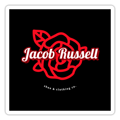 Jacob Russell shoes & clothing sticker - white matte