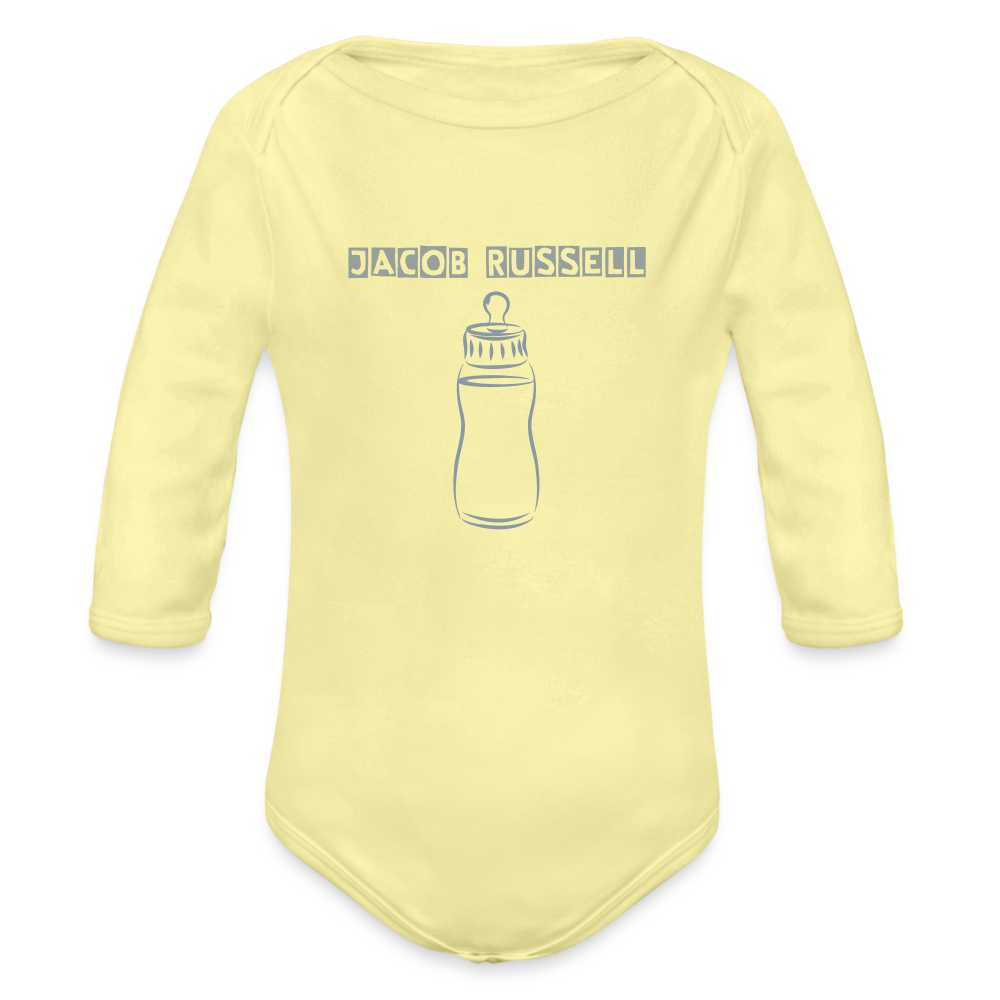 Organic Long Sleeve Baby Bodysuit by Jacob Russell - washed yellow