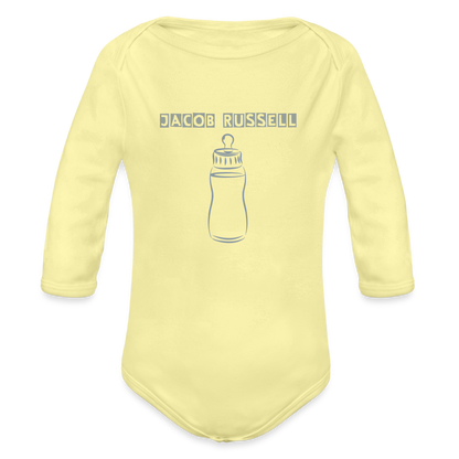 Organic Long Sleeve Baby Bodysuit by Jacob Russell - washed yellow