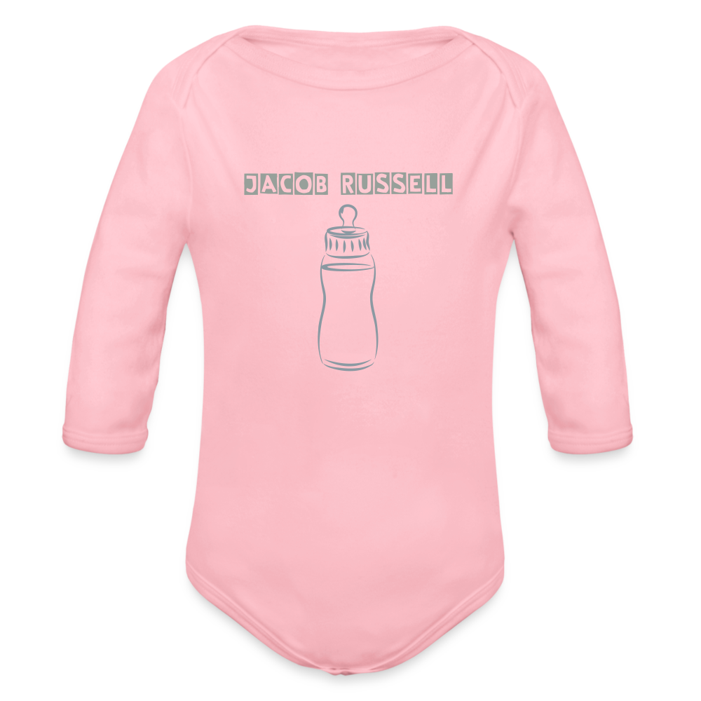 Organic Long Sleeve Baby Bodysuit by Jacob Russell - light pink