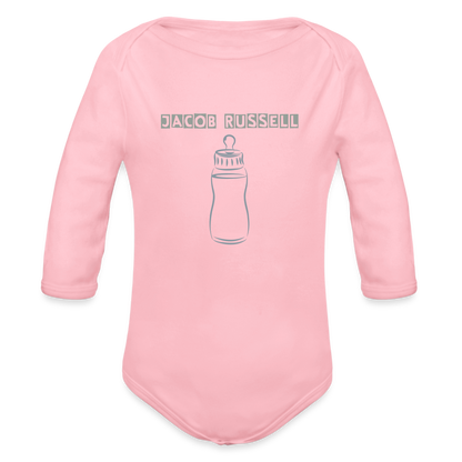 Organic Long Sleeve Baby Bodysuit by Jacob Russell - light pink